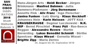 Hauptausstellung mit 30 Kunstschaffenden und 50 Werken 26. August bis 30. September 2018