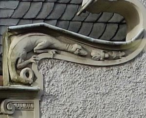 Chamäleon am Giebel des Hauses Ruhrstr. 3 in der Kunststadt Mülheim (Foto: Cornelia Wissel)