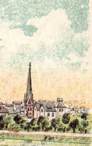 Die "Ruhranlage" der Stadt Mülheim mit der Villa Nedelmann (unmittelbar dahinter ist das Stammhaus der Tengelmann-Gründerfamilie Schmitz-Scholl in der Ruhrstraße 3